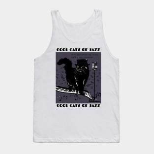 Cool Cats of Jazz-black cat Tank Top